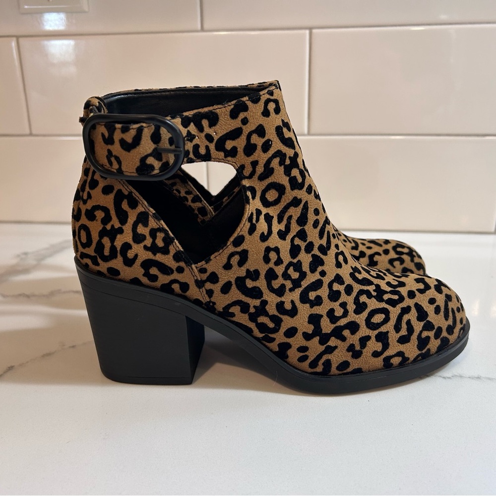 Mix No. 6 Brown and Black Ankle Booties with Chunky Heel